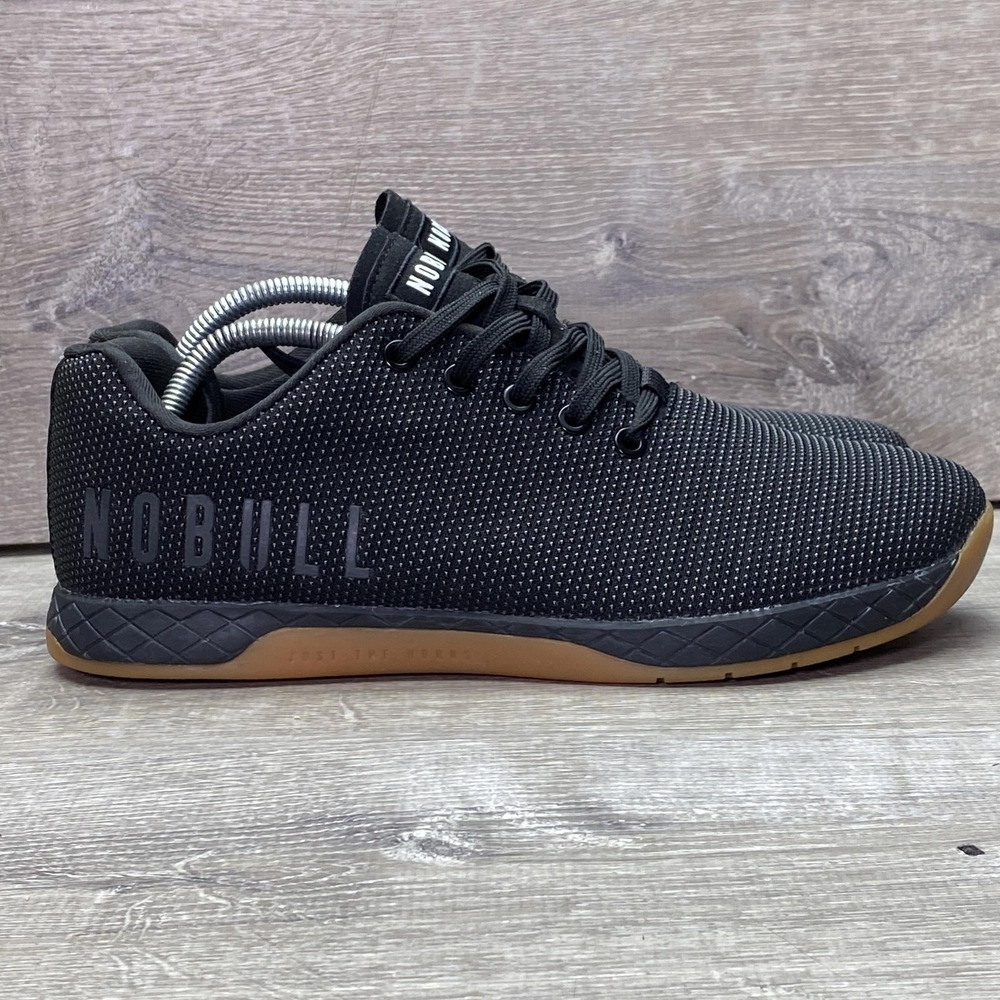 NOBULL Trainer Shoes Mens Size 9.5 Black SuperFabric Gum Sole Athletic Sneakers - Picture 4 of 12